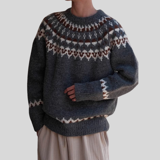 Herren Vintage Rundhalspullover – Retro-Stil