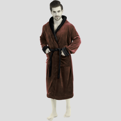 Bequemer Herren-Fleece-Bademantel