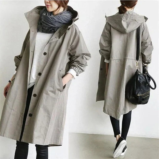 Wasserabweisender Oversized Trenchcoat in Halblanger Passform