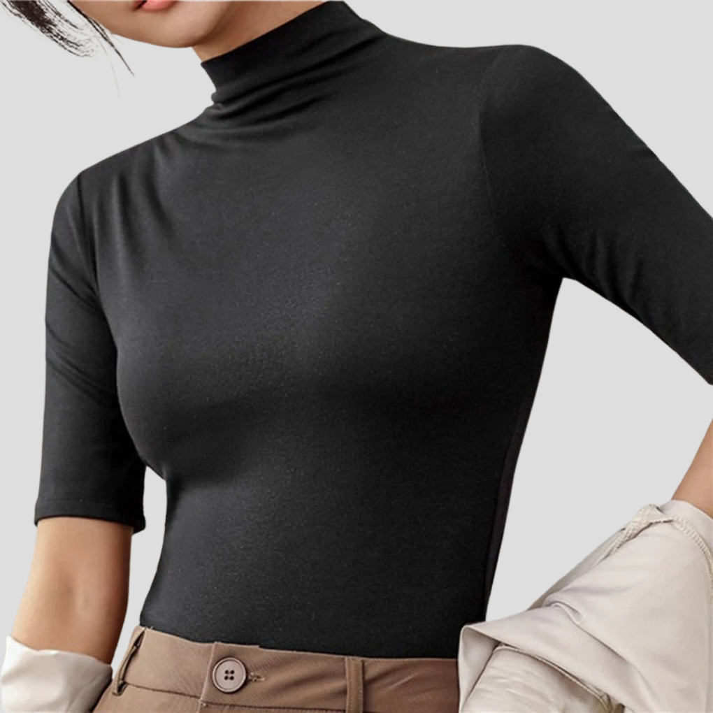 Ultradünner nahtloser Rollkragenpullover für Damen