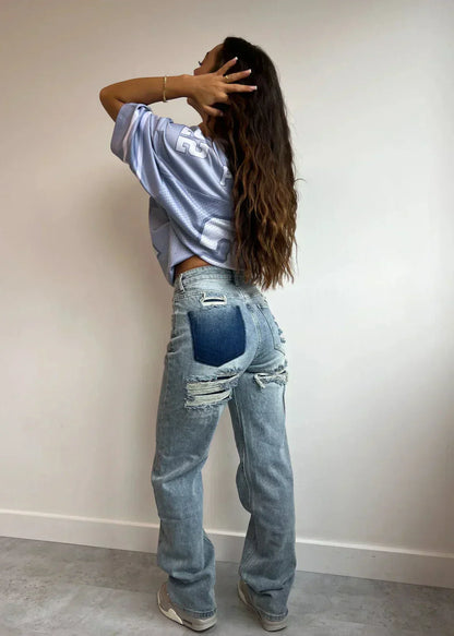 Zerrissene Vintage-Jeans für Damen