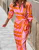 Sommerliches Wickelkleid mit Kragen