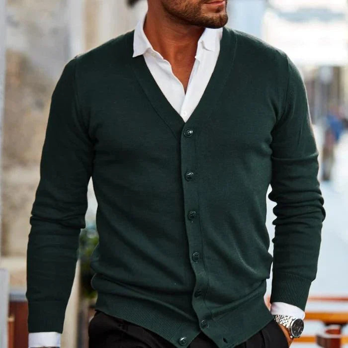 Gestrickter Cardigan-Pullover für Herren