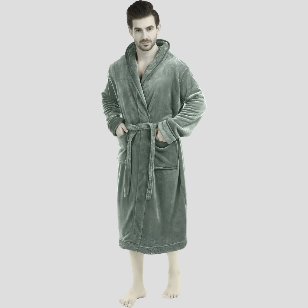 Bequemer Herren-Fleece-Bademantel