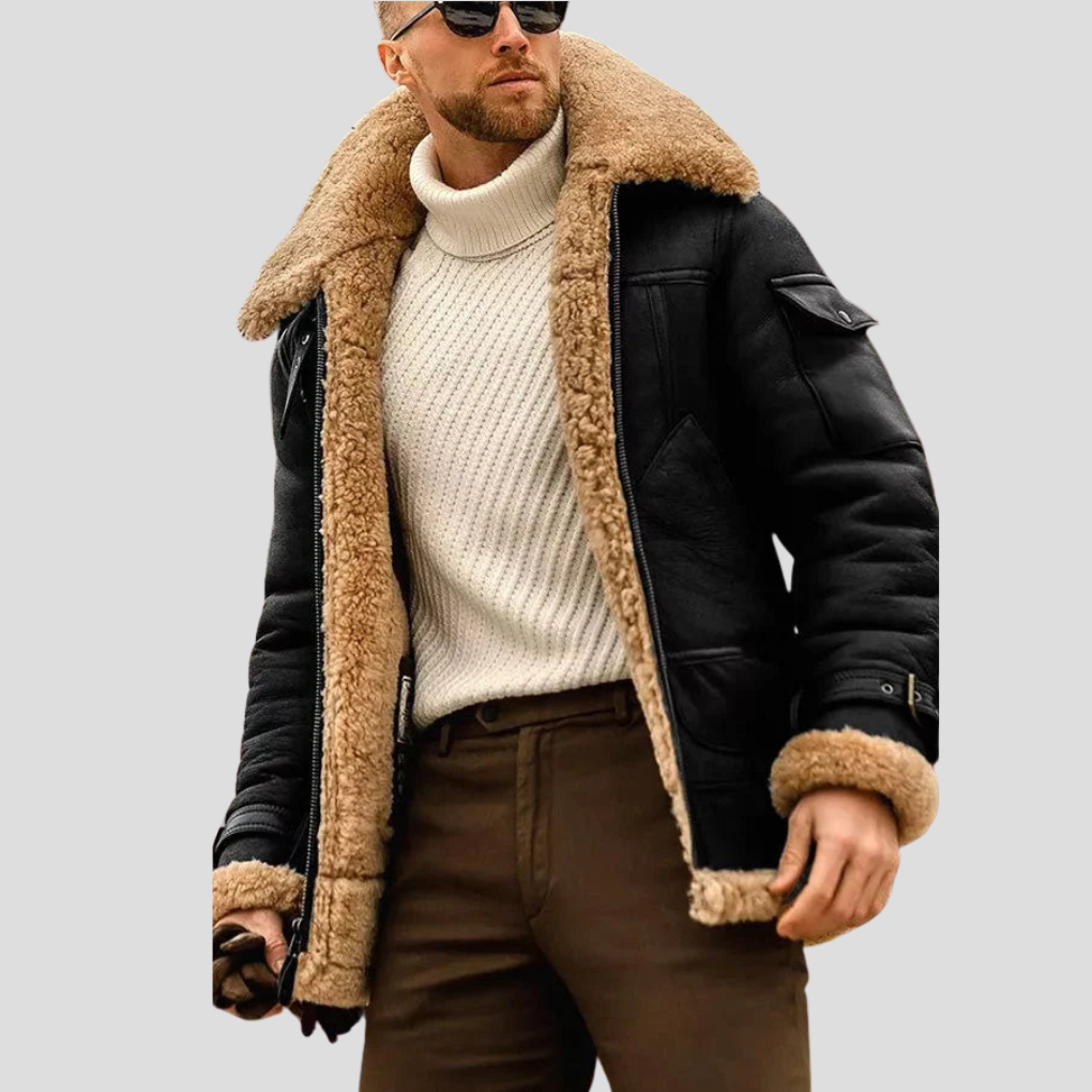 Kamelbraune Bikerjacke für Herren