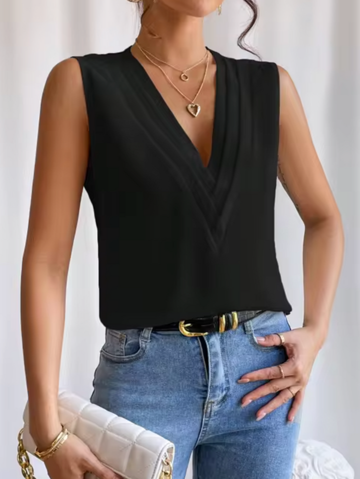 Elegantes Ärmelloses Top mit V-Ausschnitt