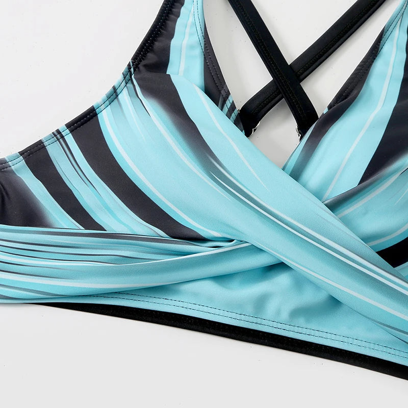 High Waist Bikini Set mit Stilvollem Print