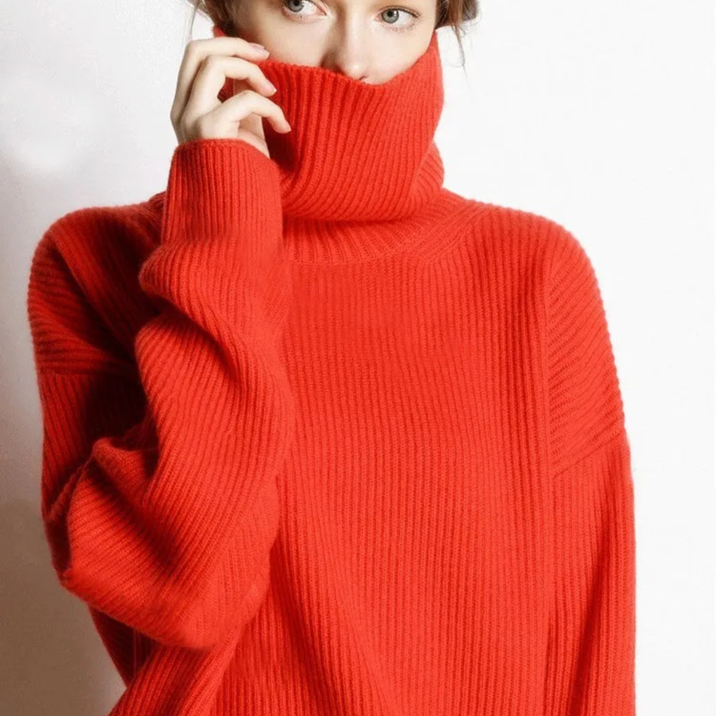 Oversize-Rollkragenpullover für Damen