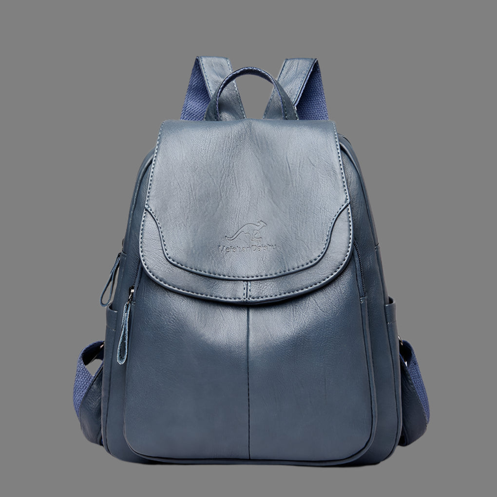 Diebstahlsicherer Lederrucksack für stilvolle Frauen