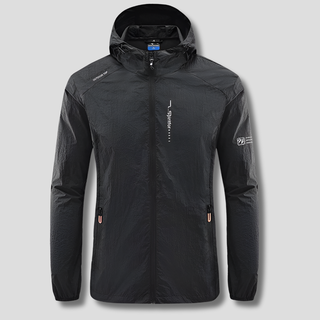 Ultraleichte, wind- und sonnendichte Sommerjacke mit Kapuze für Herren