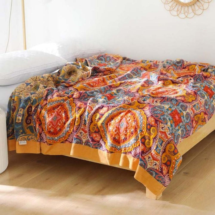 Boho Wendedecke – Künstlerische Wärme mit doppelseitigem Design