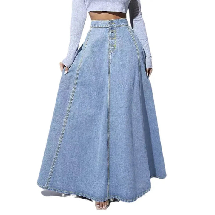 Damen-Jeansrock mit A-Linien-Schnitt und hoher Taille