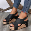 Überkreuzte Peep-Toe-Keilsandalen Erhabene Eleganz mit alltäglichem Komfort