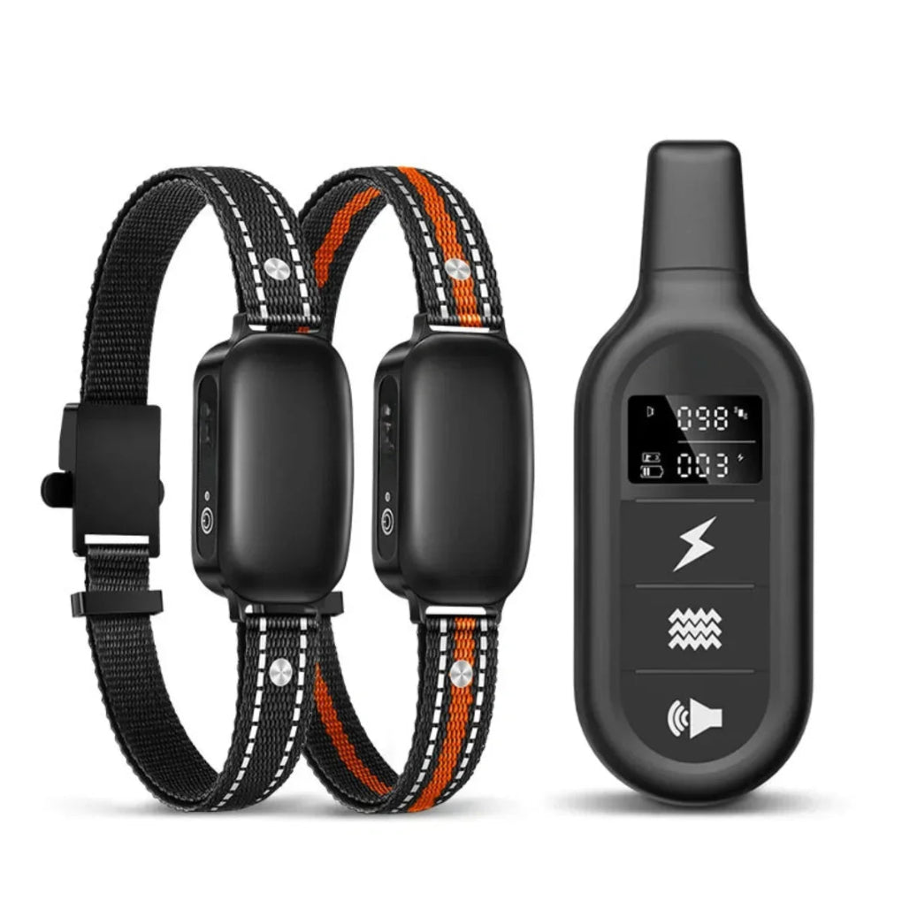 Elektrische Hundetrainingskragen mit Fernbedienung, wasserdicht, 16 einstellbare Stoßstufen, 1000 m Range, Piepton- und Vibrationsmodi-2