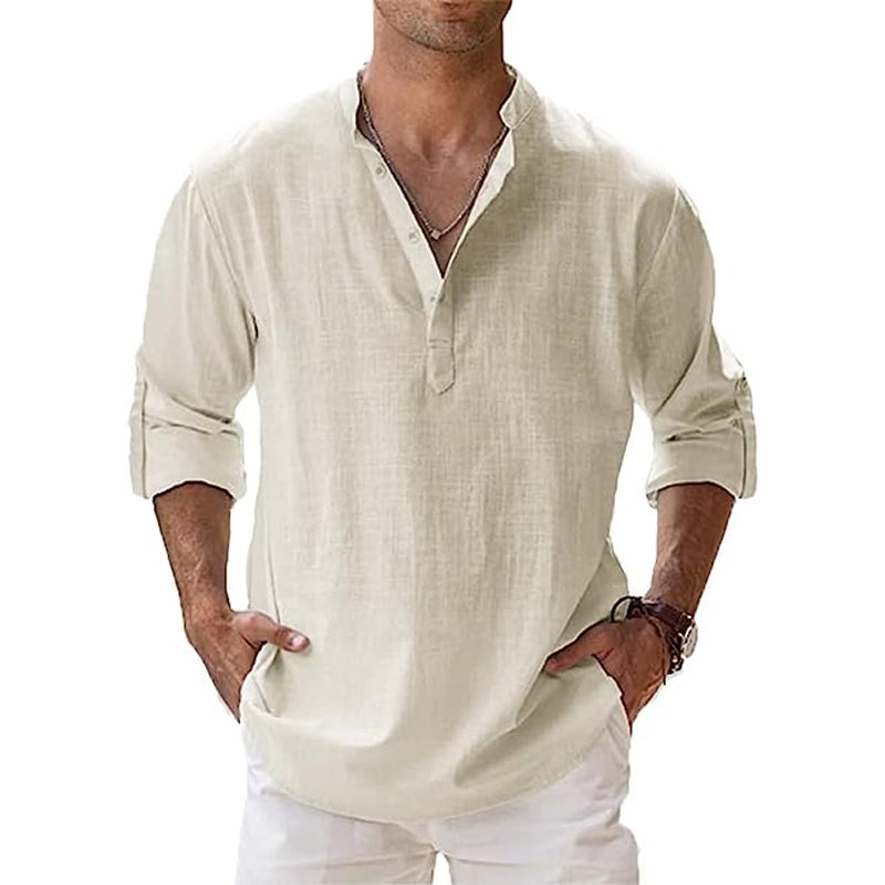 Henley-Stil Strandhemd für Herren