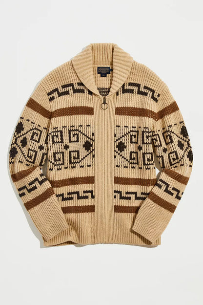 Vintage Strick-Cardigan für Herren mit Reißverschluss. Zeitloser Stil trifft auf modernen Komfort.