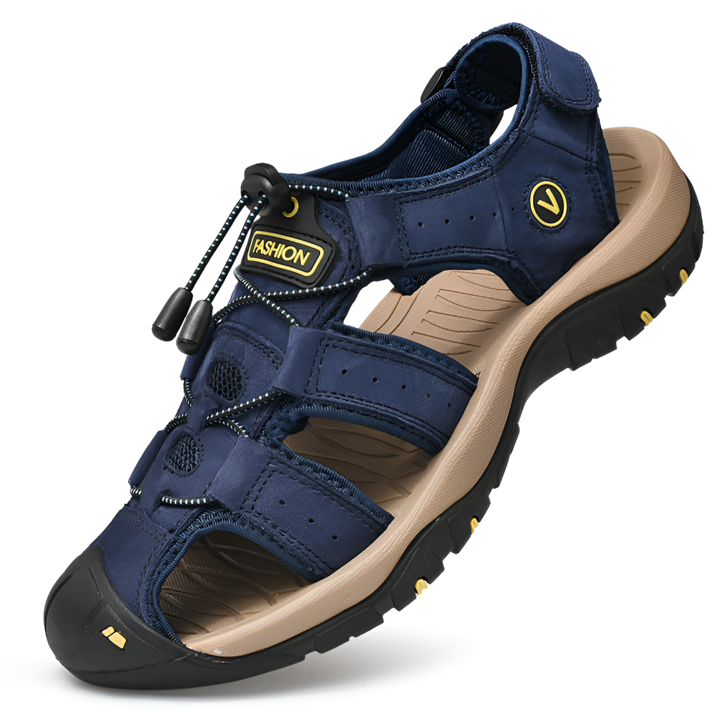 Orthopädische Herrensandalen mit verstellbaren Riemen