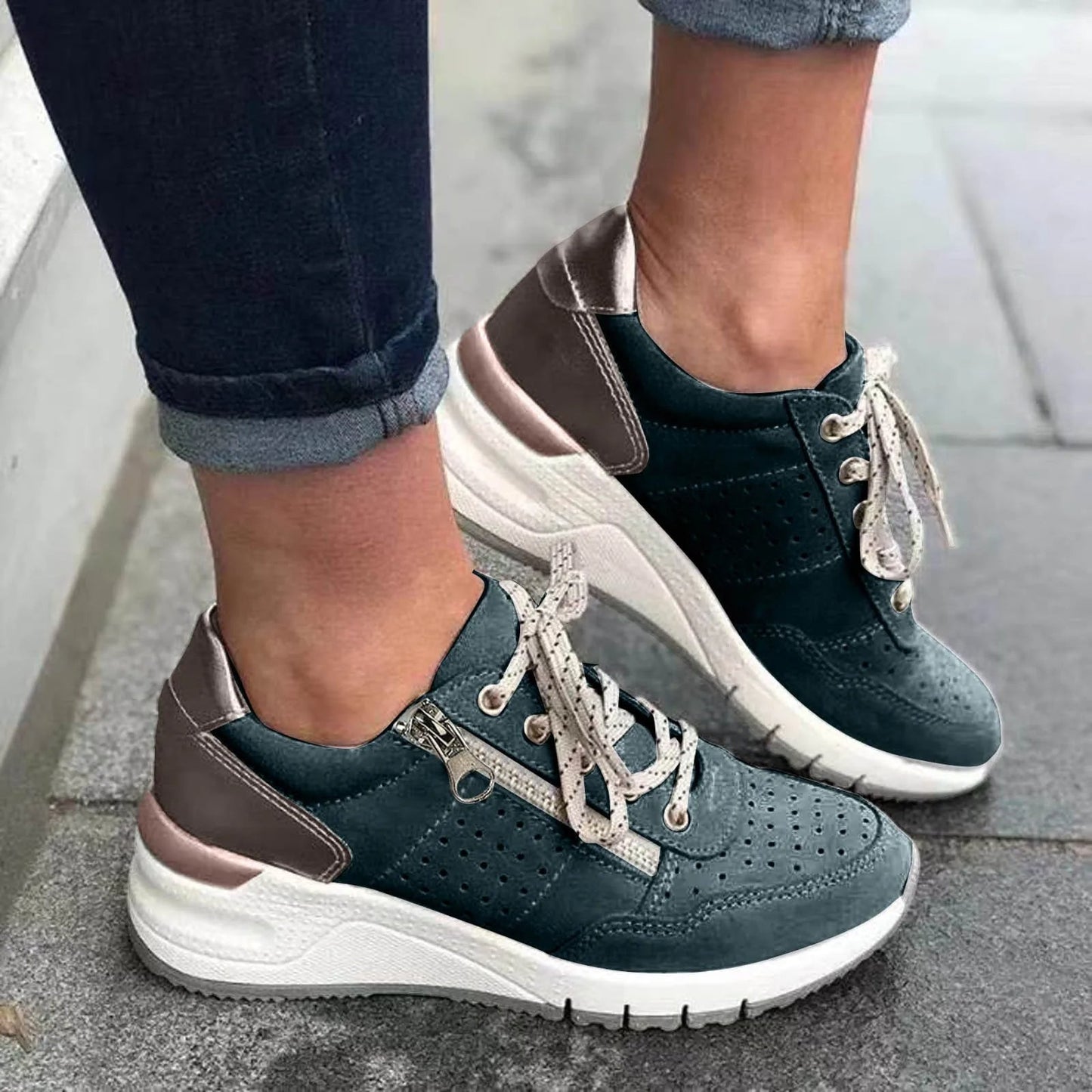 Trendige Sneakers mit dicker Sohle für Damen