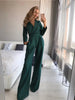 Eleganter V-Ausschnitt-Jumpsuit mit weitem Bein