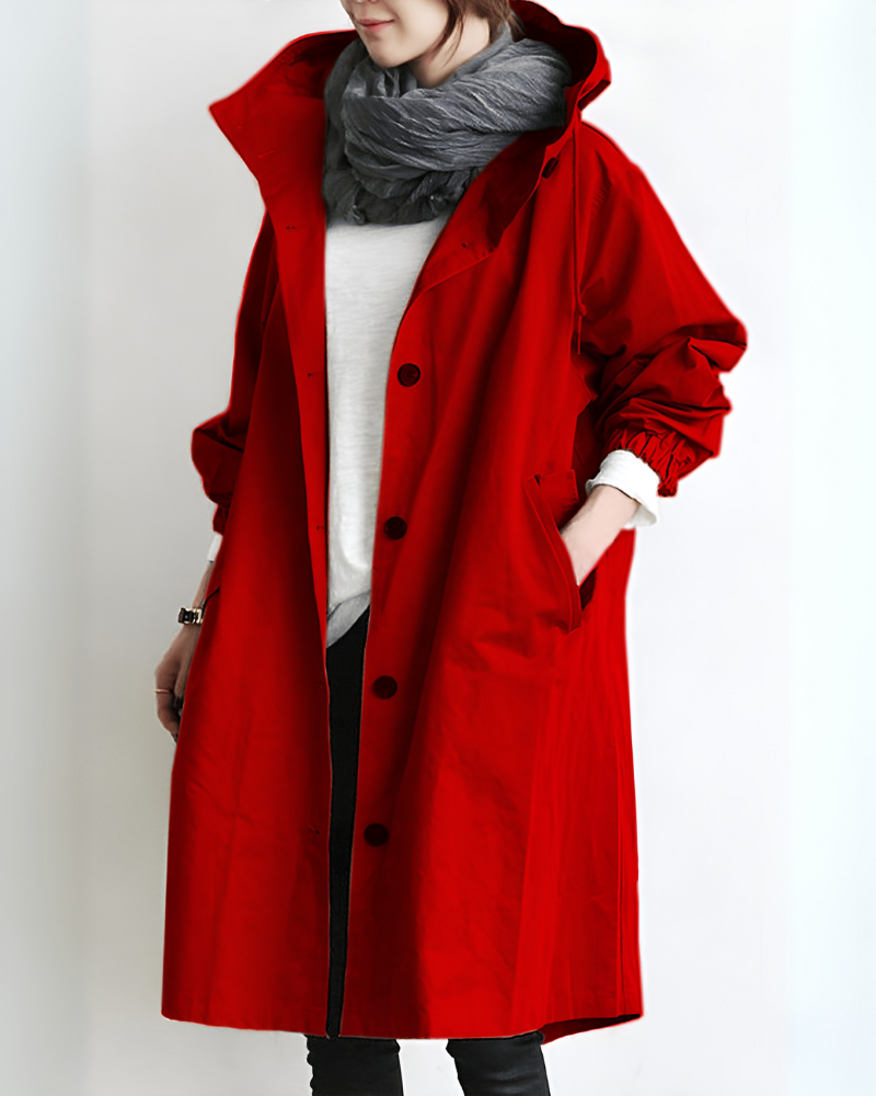 Klassischer Trenchcoat mit Kapuze