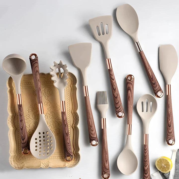 Luxuriöses 10-teiliges Kochutensilien-Set aus Silikon
