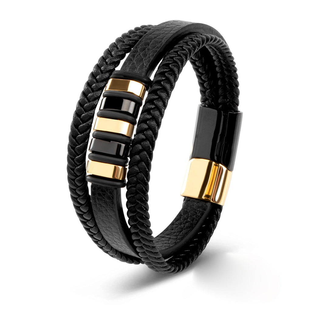 Stilvolles Herren Armband aus Leder mit Magnetverschluss