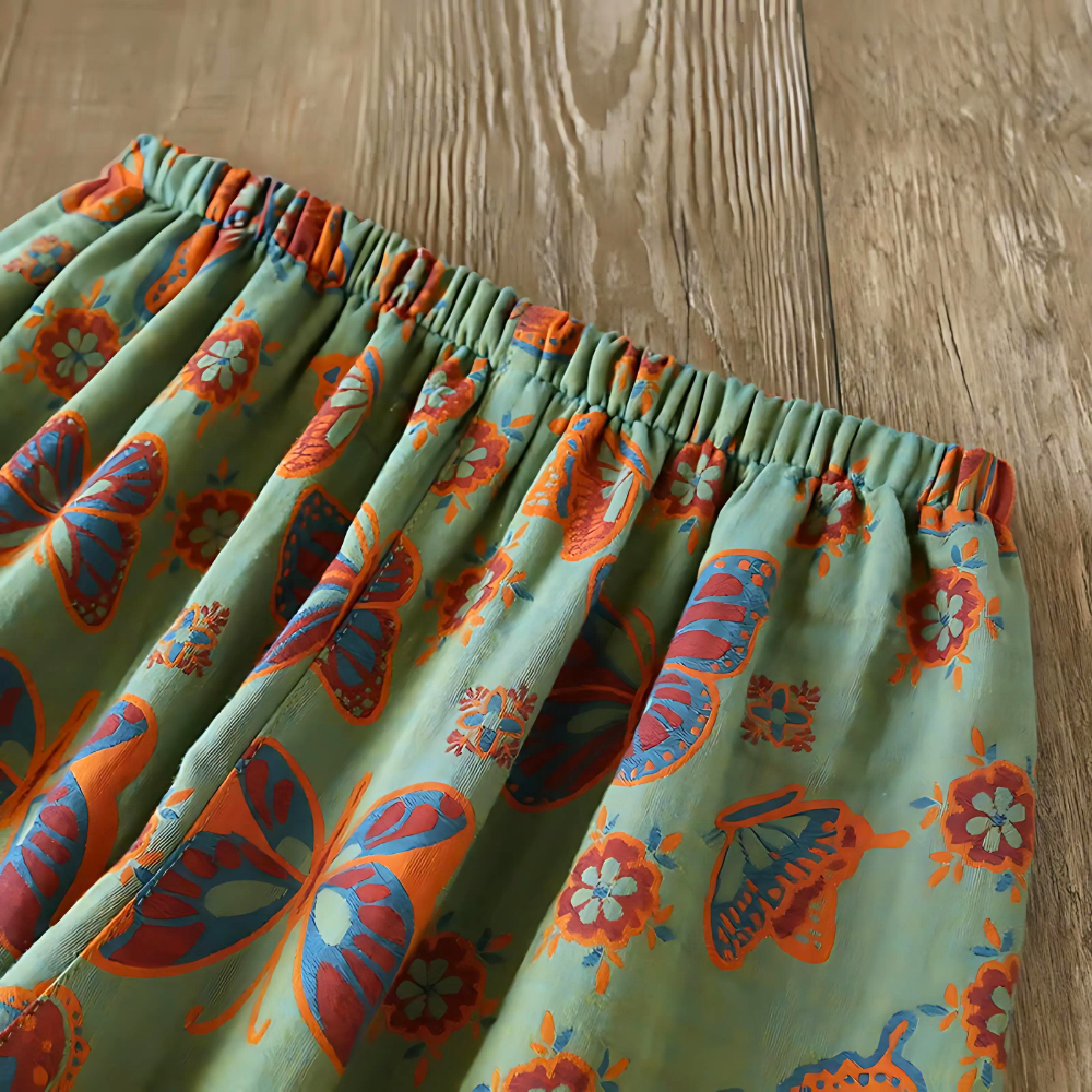 2-teilige Loungewear aus Baumwolle mit Schmetterlingsdruck