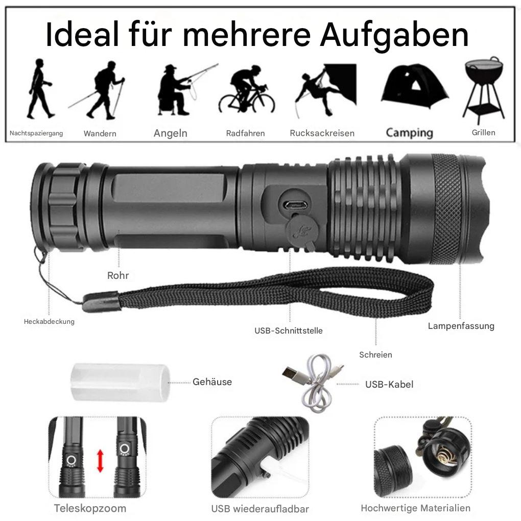 90000 Lumen XHP50.2 LETTSTIGSTE Taschenlampe