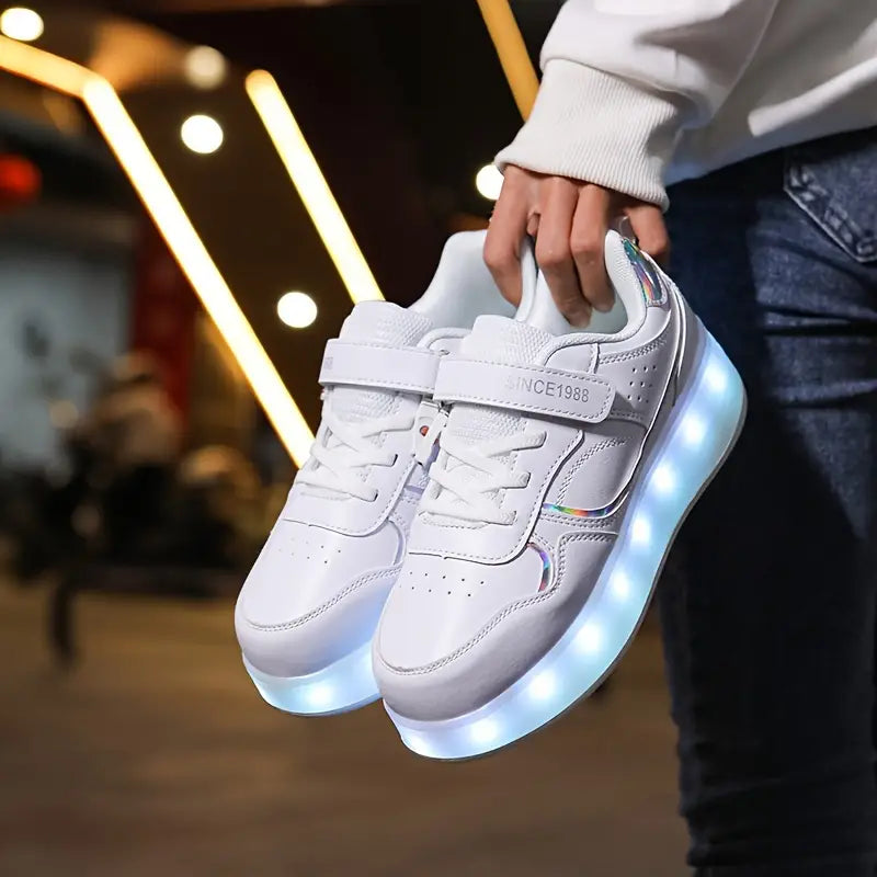 Trendige Rollschuhe für Kinder mit LED-Leuchten
