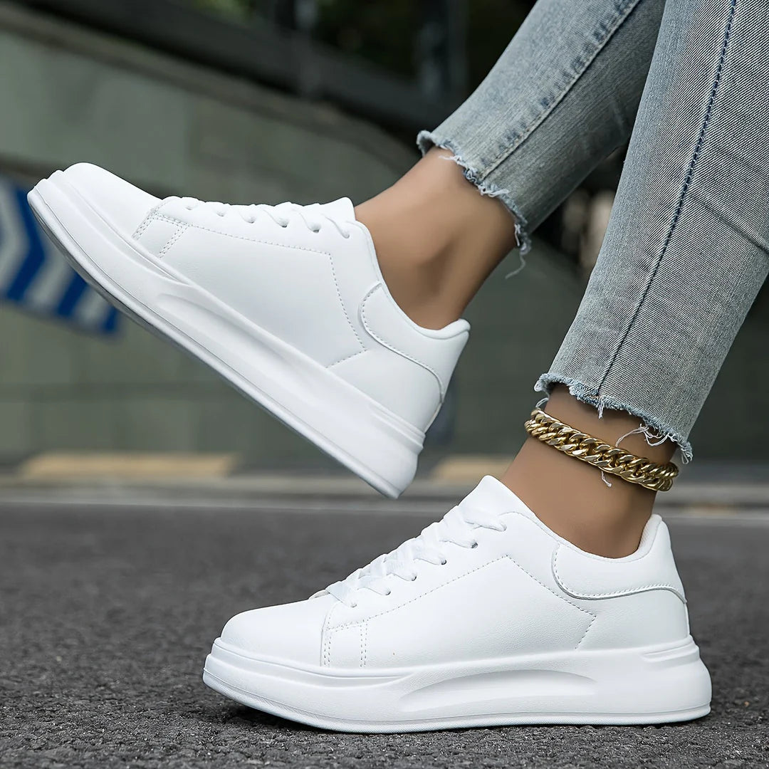 Weiße Leder-Sneakers für Damen