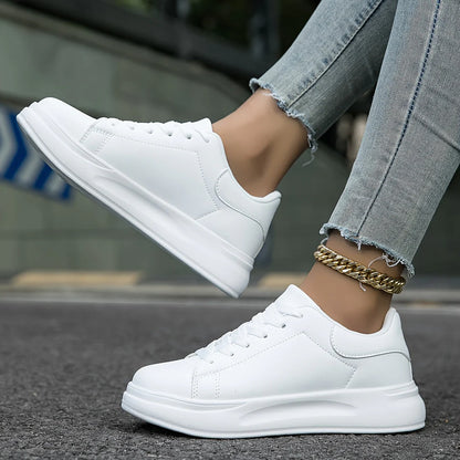 Weiße Leder-Sneakers für Damen