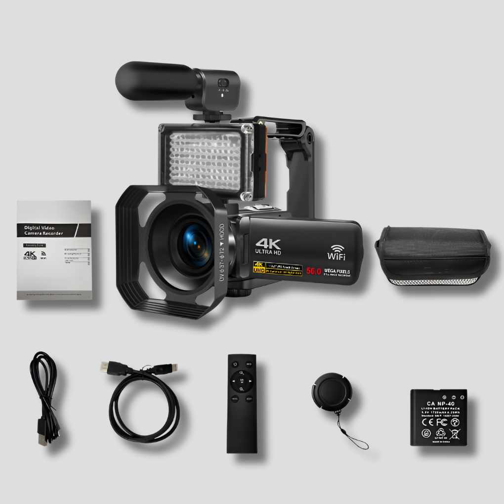 8K-Camcorder – 64 MP Fotos, WLAN-Verbindung, vollständiges Creator-Kit