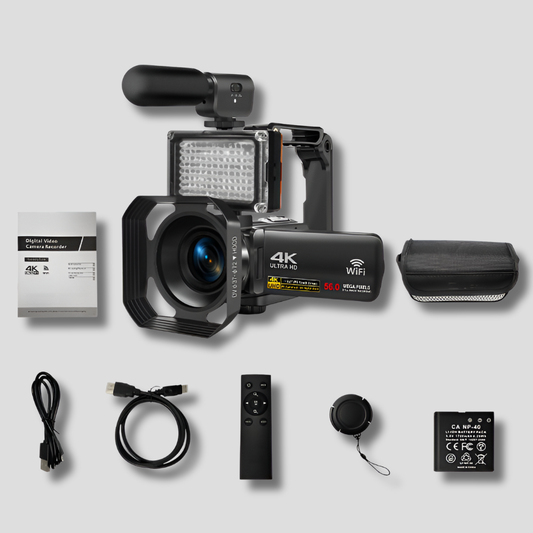 8K-Camcorder – 64 MP Fotos, WLAN-Verbindung, vollständiges Creator-Kit