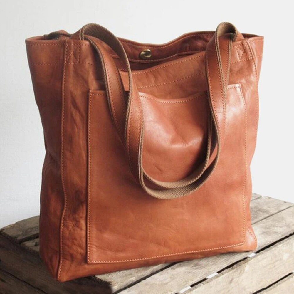 Luxuriöse vegane Leder-Tote-Schultertasche für Damen