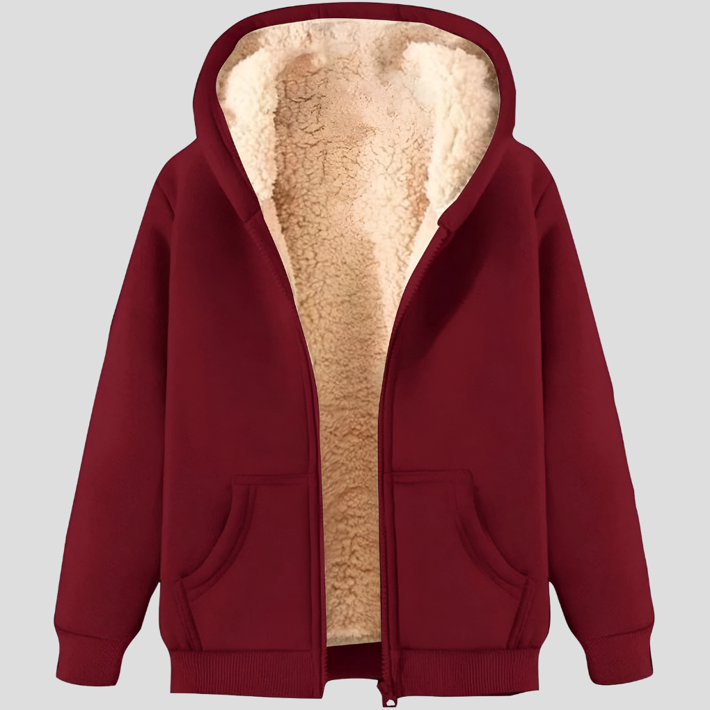 Warme Herren-Winterjacke mit Fleecefutter und Kapuze