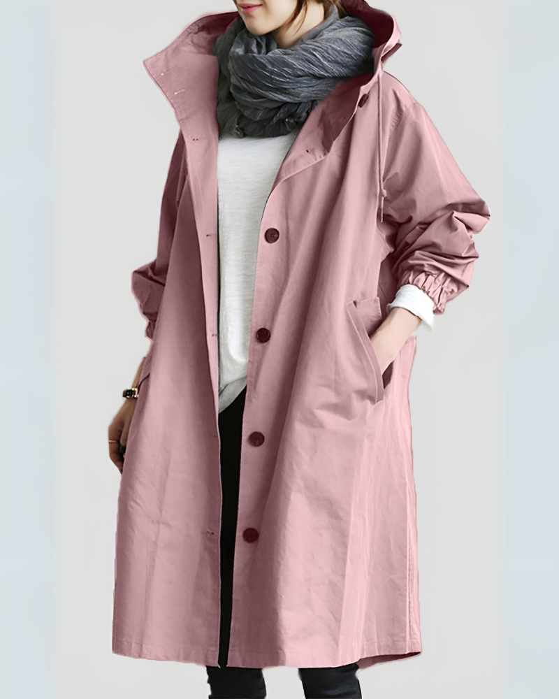 Klassischer Trenchcoat mit Kapuze