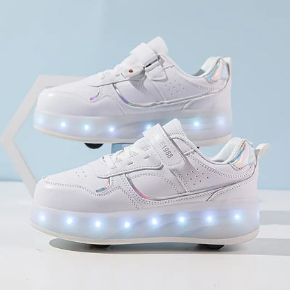 Trendige Rollschuhe für Kinder mit LED-Leuchten