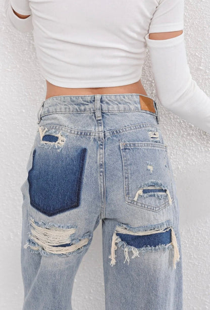 Zerrissene Vintage-Jeans für Damen
