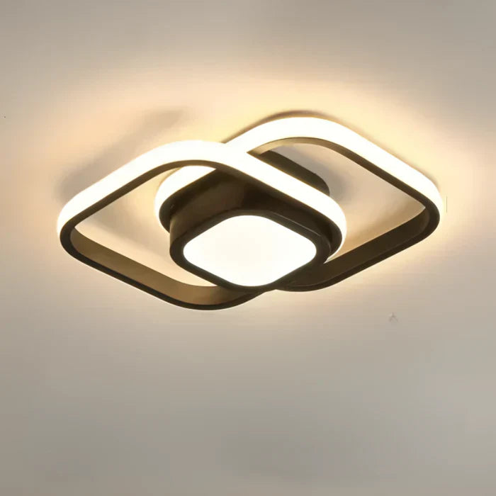 Moderne, energieeffiziente LED-Deckenleuchte mit Doppelring-Design
