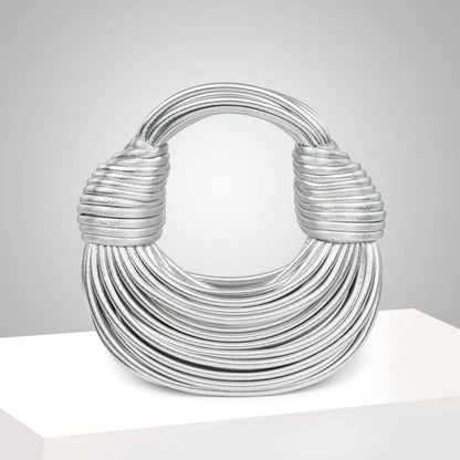 Gewebte Damenhandtasche mit Knotendetail