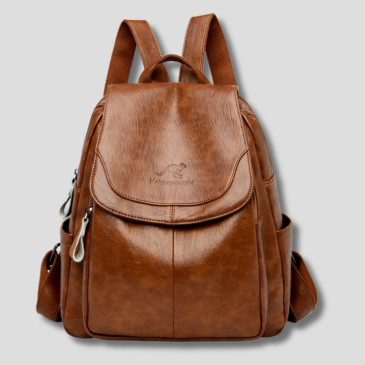 Diebstahlsicherer Lederrucksack für stilvolle Frauen