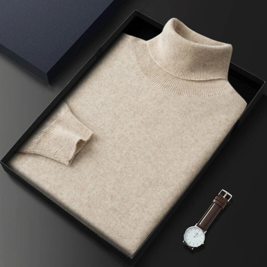 Hochwertiger Herren Kaschmir Rollkragenpullover