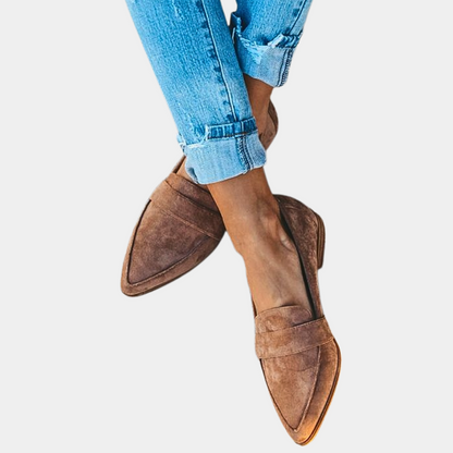 Slip-On-Loafer in Wildlederoptik für Damen