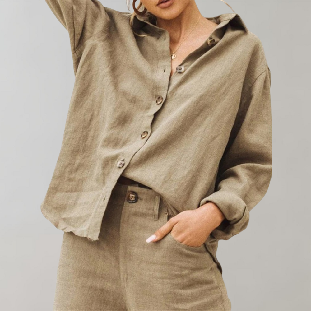 Vintage Leinenbluse für Damen