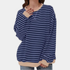 Oversize-Langarm-T-Shirt mit Streifen für Damen