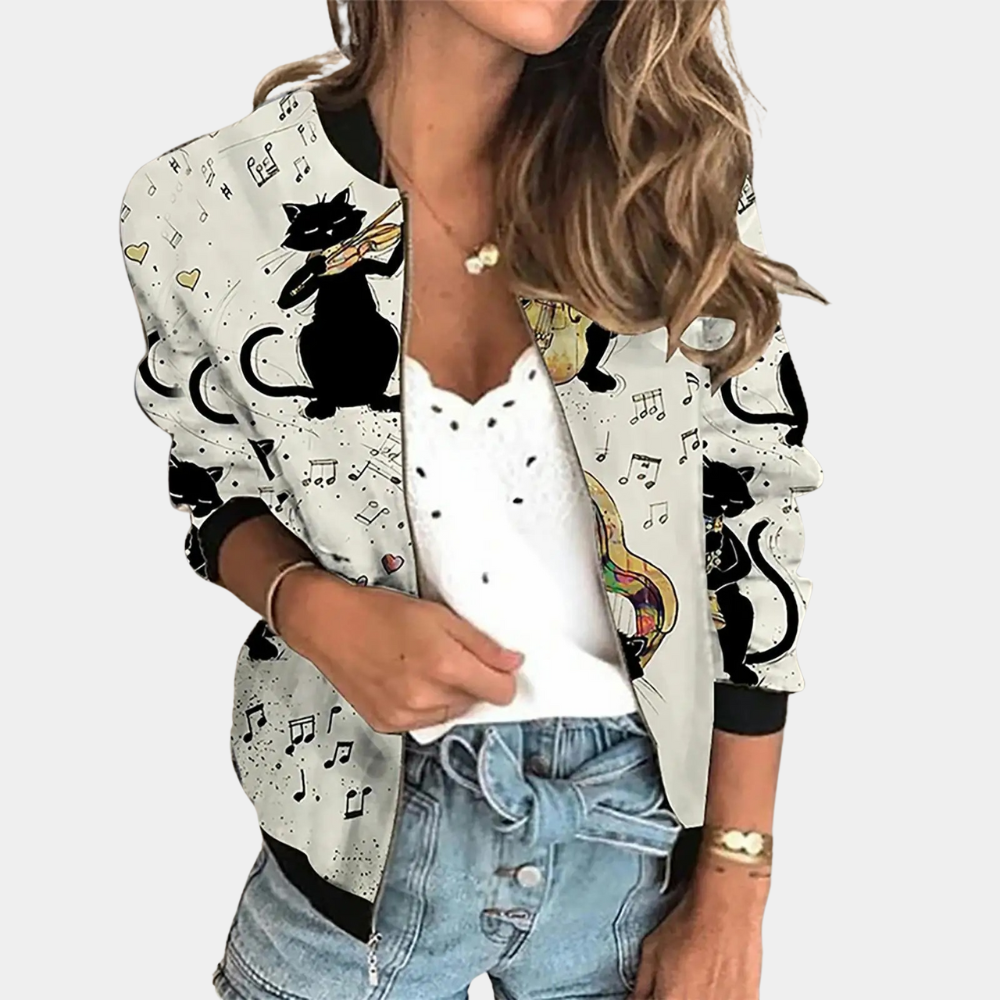Damen-Sommerjacke mit floralem Print und sportlichem Schnitt