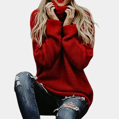 Luxuriöser Rollkragenpullover aus Strick für Damen