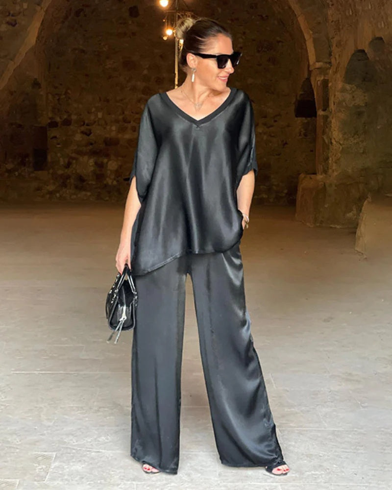 Elegantes zweiteiliges Damen-Set (Oberteil & Hose)