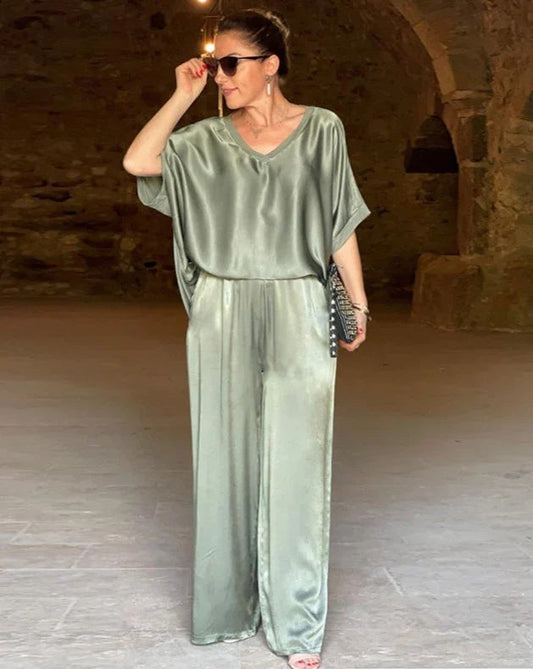 Elegantes zweiteiliges Damen-Set (Oberteil & Hose)