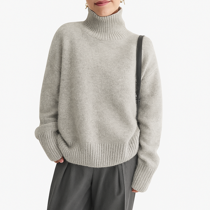 Dicker Kaschmir-ähnlicher Winterpullover für Damen mit hohem Kragen